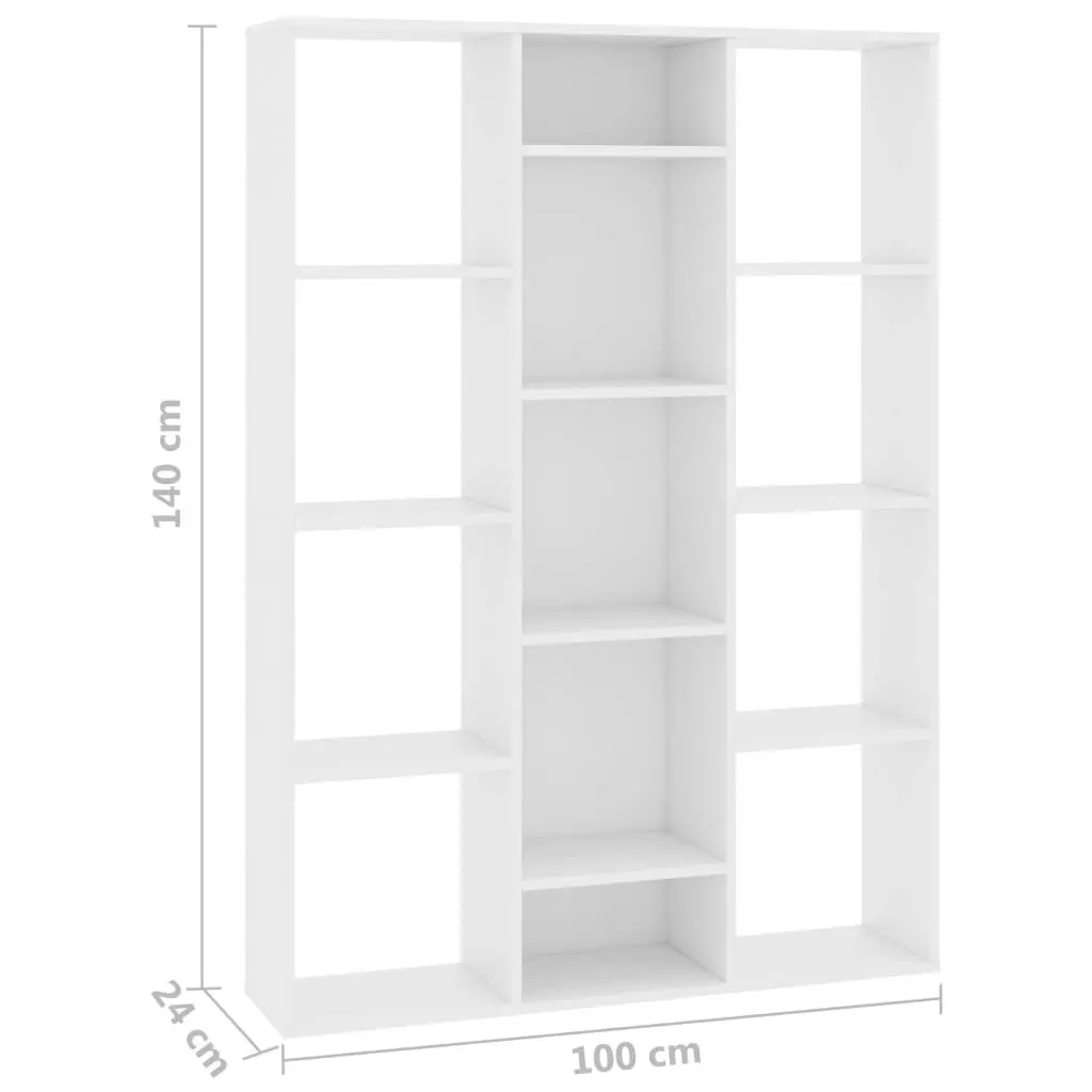 Room Divider/Book Cabinet White 100x24x140 cm Engineered Wood 800441