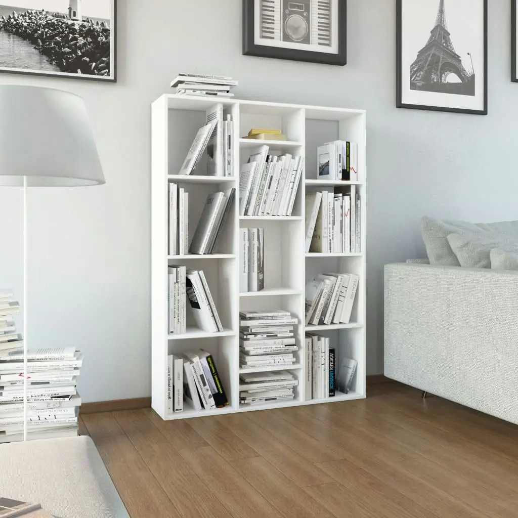 Room Divider/Book Cabinet White 100x24x140 cm Engineered Wood 800441