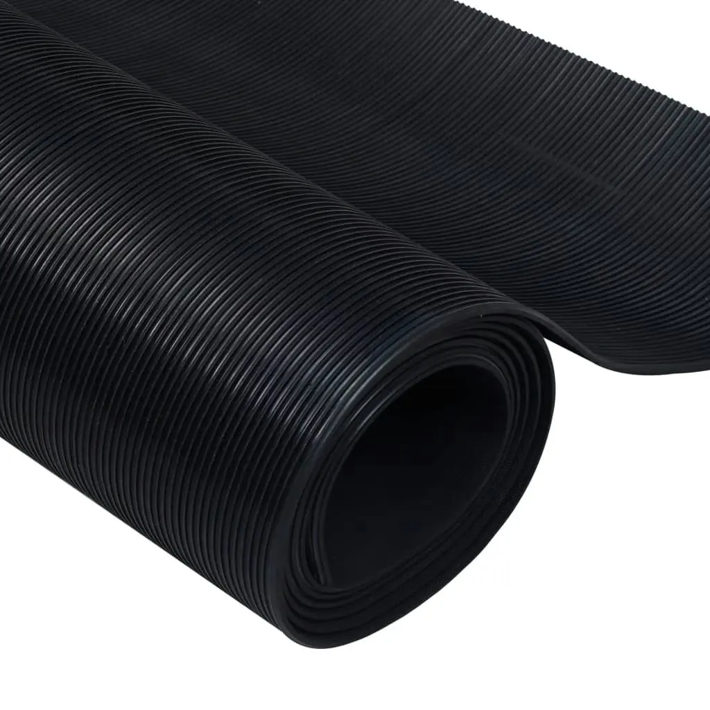 Rubber Floor Mat Anti-Slip 2 x 1 m Fine Ribbed 141172