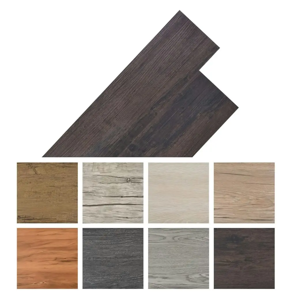 Self-adhesive PVC Flooring Planks 2.51 mÂ² 2 mm Dark Brown 342879