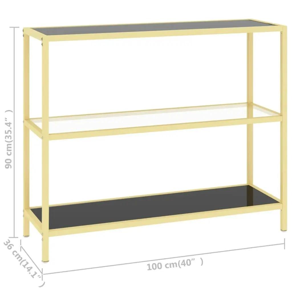 Shelf Black and Transparent 100x36x90 cm Tempered Glass 331634