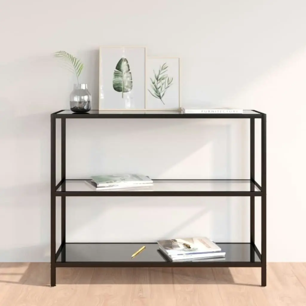 Shelf Transparent and Black 100x36x90 cm Tempered Glass 331630