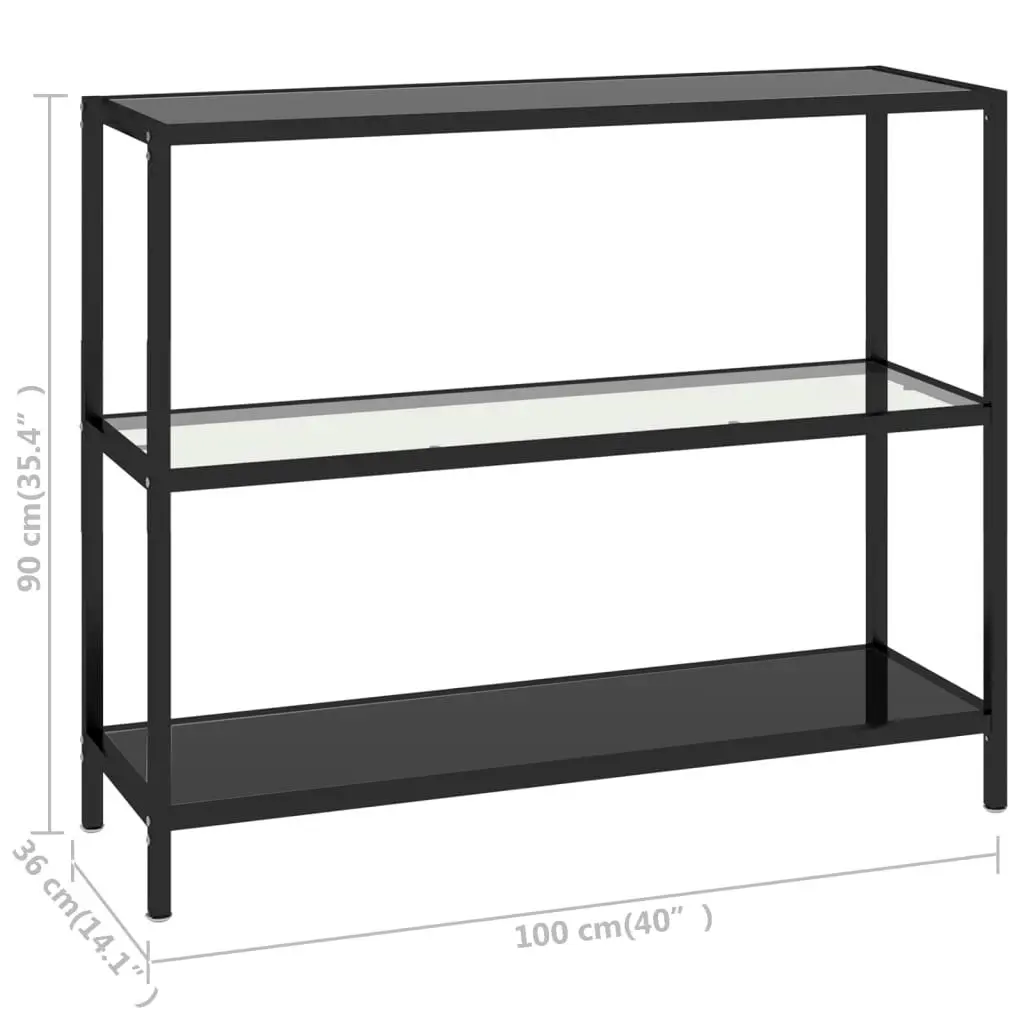 Shelf Transparent and Black 100x36x90 cm Tempered Glass 331630