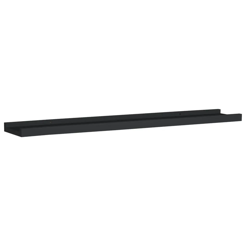 Picture Frame Ledge Shelves 2 pcs Black 80x9x3 cm MDF 323933