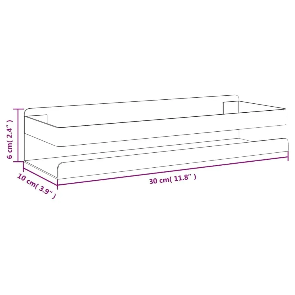 Shower Shelf Matt Black 30x10x6 cm Brushed 304 Stainless Steel 4004907