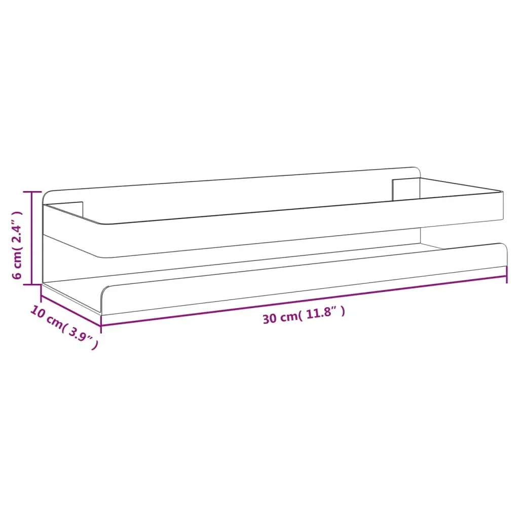 Shower Shelf 30x10x6 cm Brushed 304 Stainless Steel 4004905