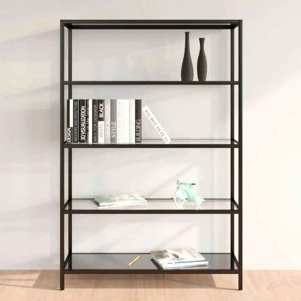 Shelf Black and Transparent 100x36x168 cm Tempered Glass 331638