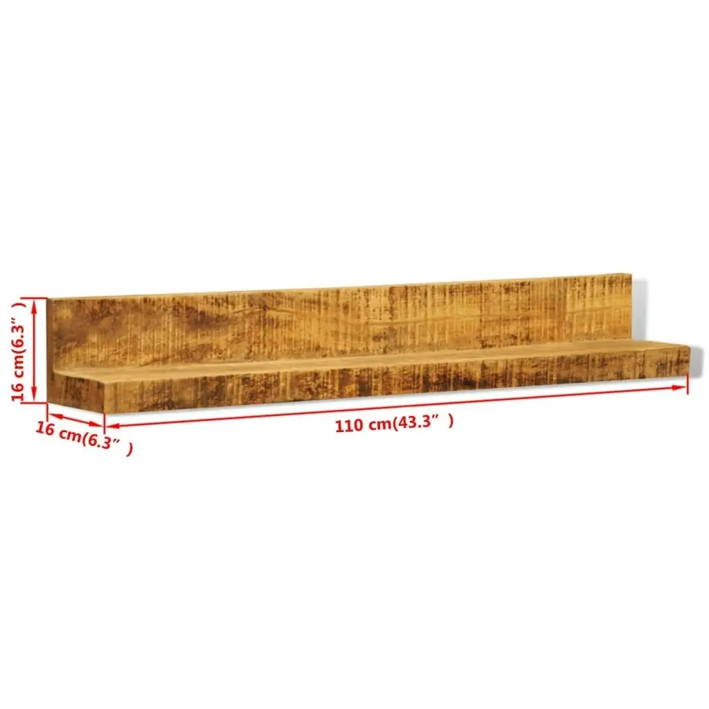 Solid Wood Wall Mounted Display Shelf 2 pcs 241088