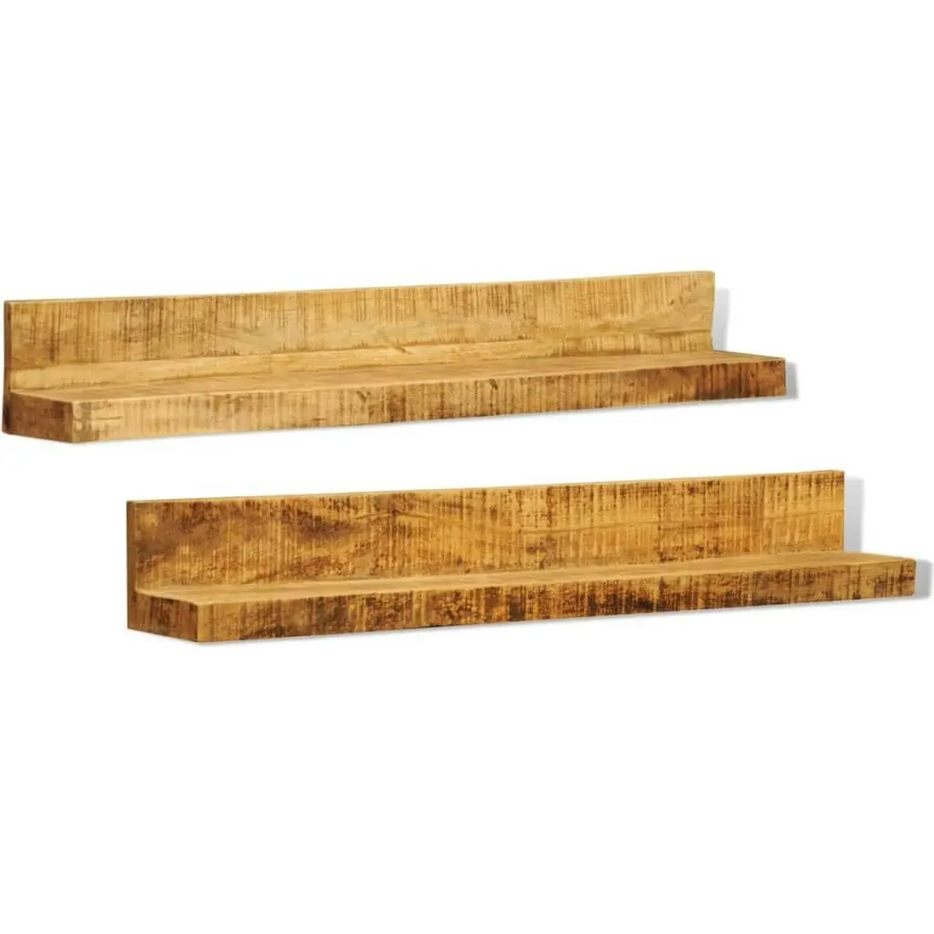 Solid Wood Wall Mounted Display Shelf 2 pcs 241088