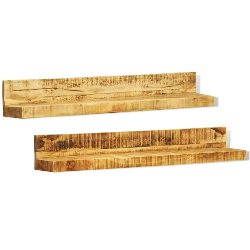 Solid Wood Wall Mounted Display Shelf 2 pcs 241088