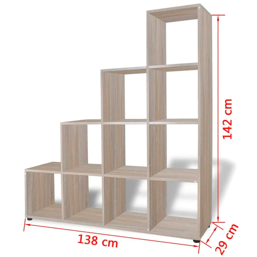 Staircase Bookcase/Display Shelf 142 cm Oak 242551