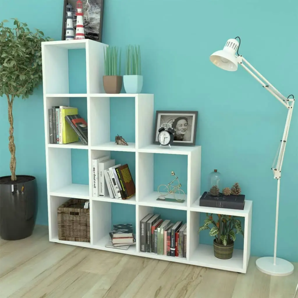 Staircase Bookcase/Display Shelf 142 cm White 242550