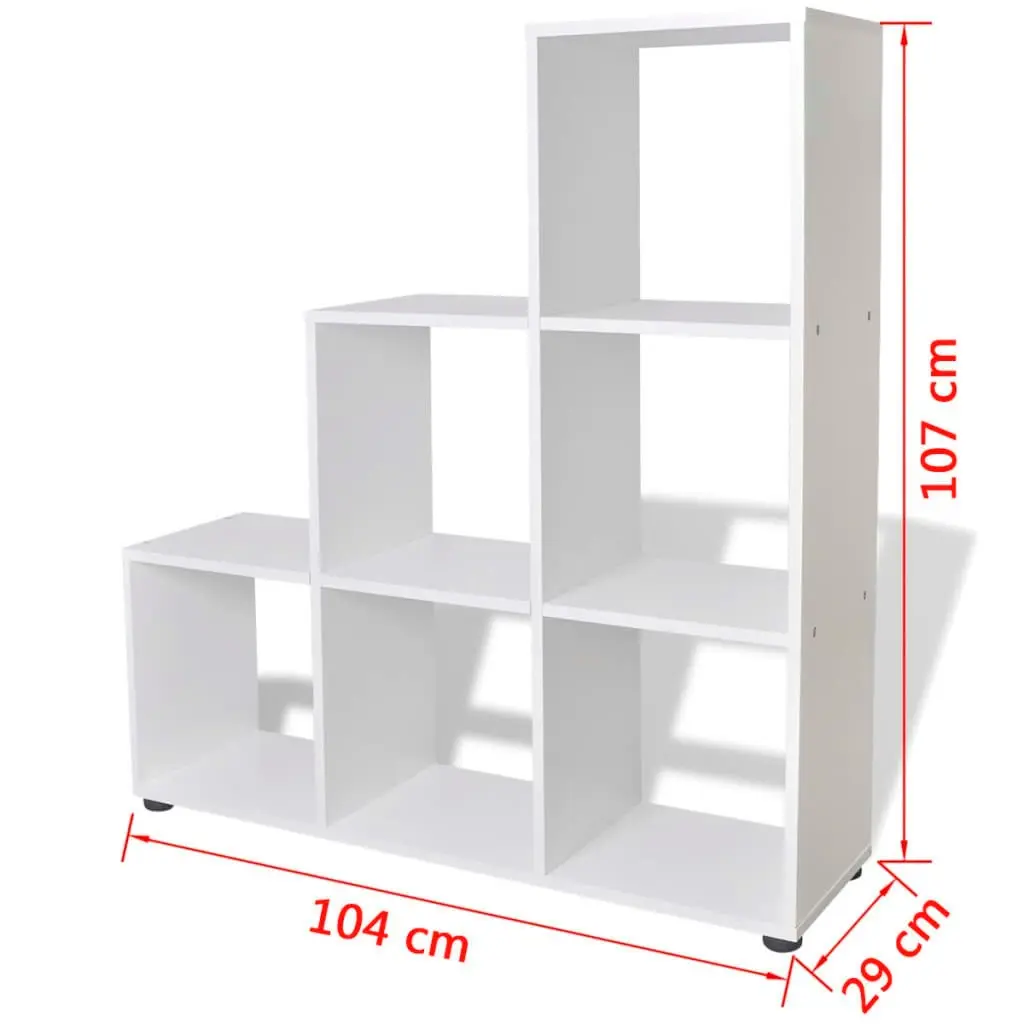 Staircase Bookcase/Display Shelf 107 cm White 242552