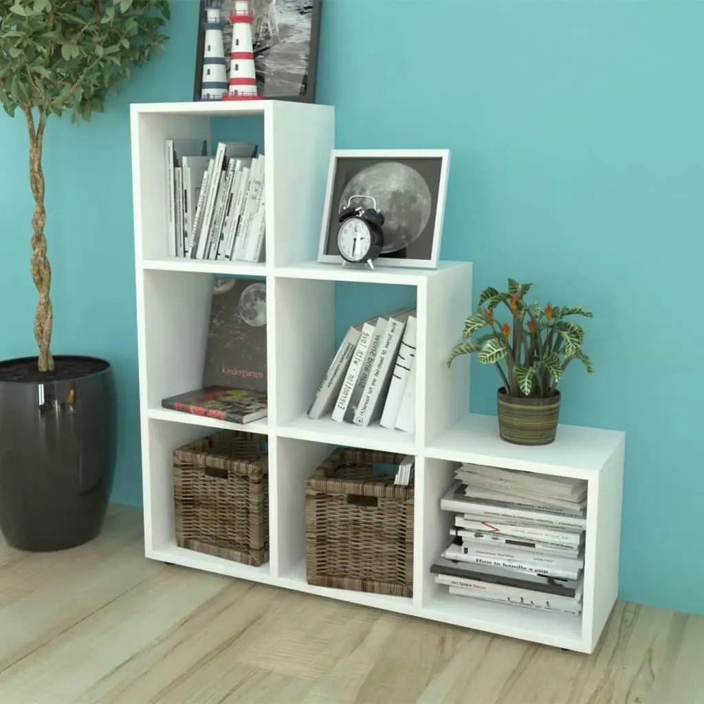 Staircase Bookcase/Display Shelf 107 cm White 242552