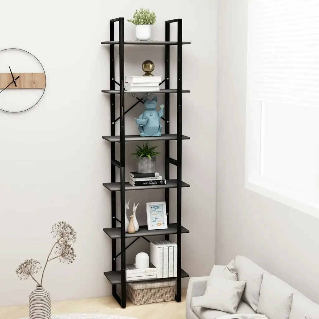 Storage Shelf Grey 60x30x210 cm Engineered Wood 806519