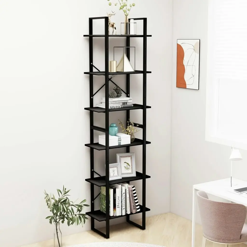 Storage Shelf Black 60x30x210 cm Engineered Wood 806518