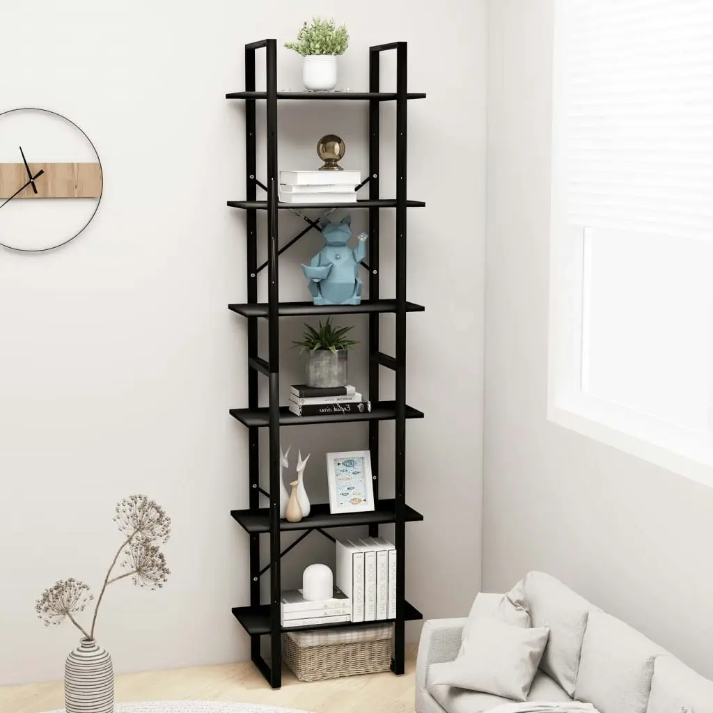 Storage Shelf Black 60x30x210 cm Engineered Wood 806518