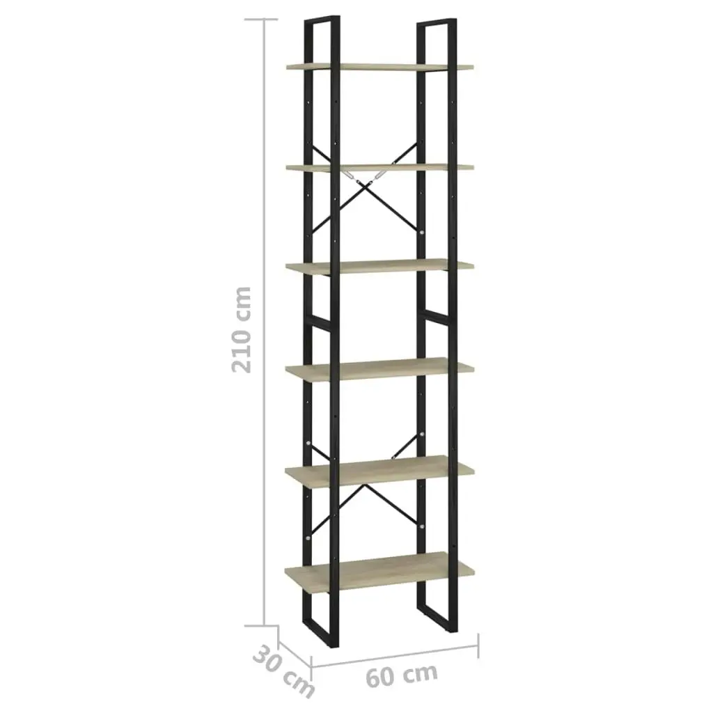 Storage Shelf Sonoma Oak 60x30x210 cm Engineered Wood 806520