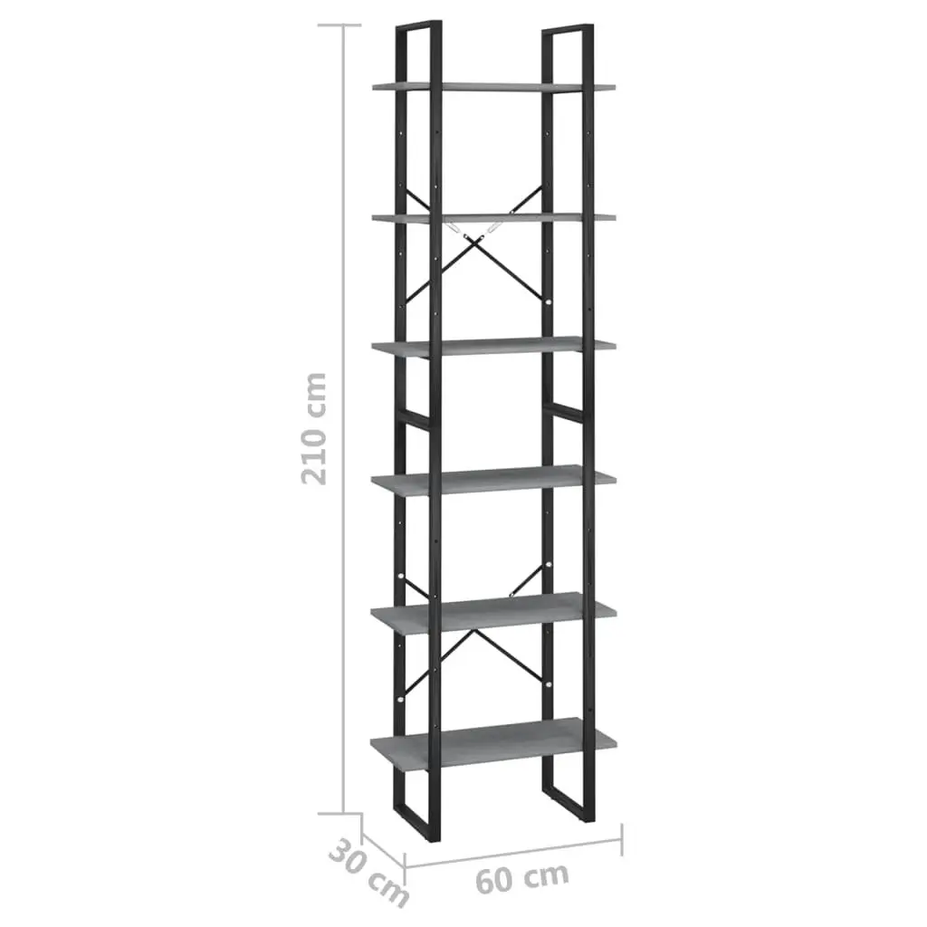 Storage Shelf Grey 60x30x210 cm Solid Wood Pine 806524