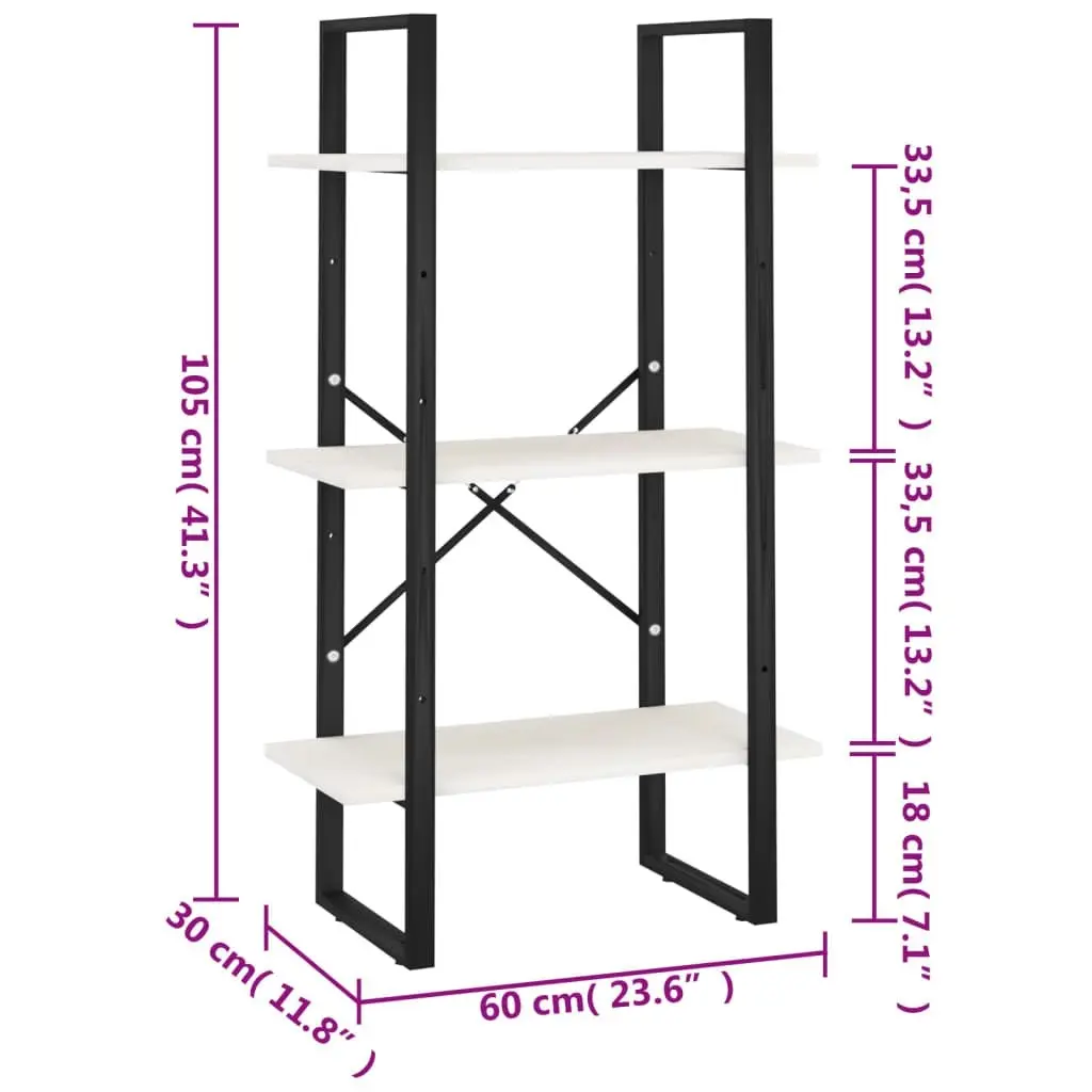 Storage Shelf White 60x30x105 cm Solid Pine Wood 806513