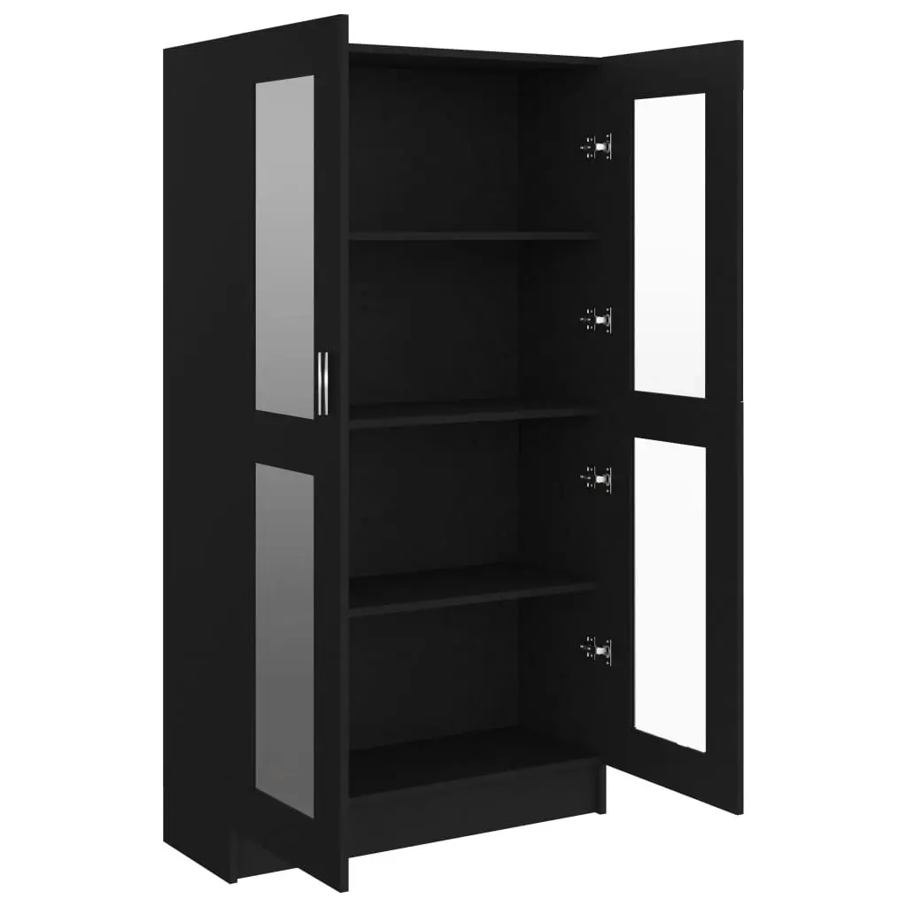 Vitrine Cabinet Black 82.5x30.5x150 cm Engineered Wood 802760