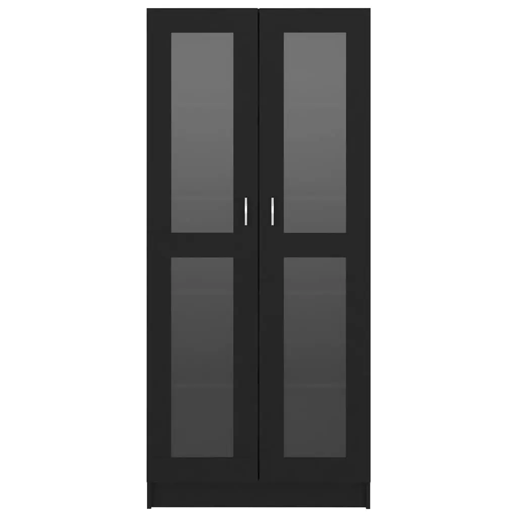 Vitrine Cabinet Black 82.5x30.5x185.5 cm Engineered Wood 802769