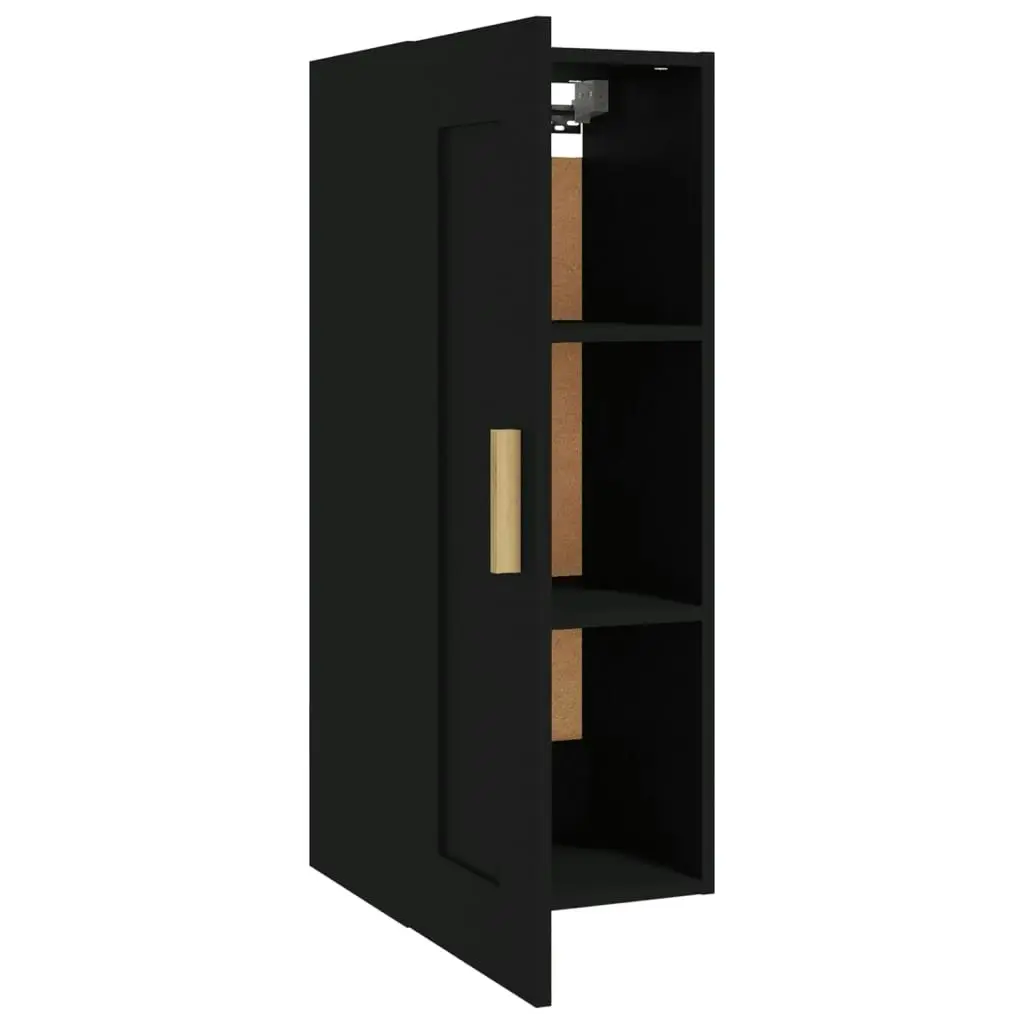 Wall Cabinet Black 35x34x90 cm Engineered Wood 812466