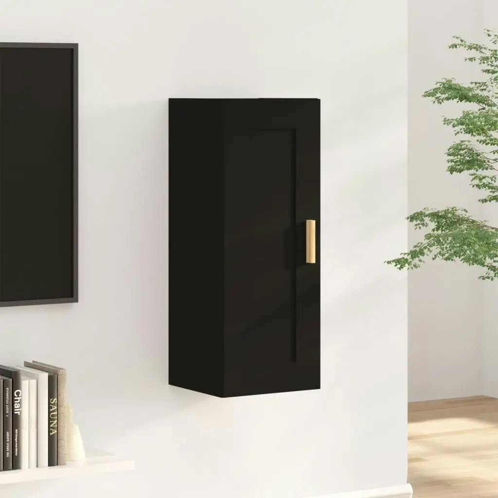 Wall Cabinet Black 35x34x90 cm Engineered Wood 812466