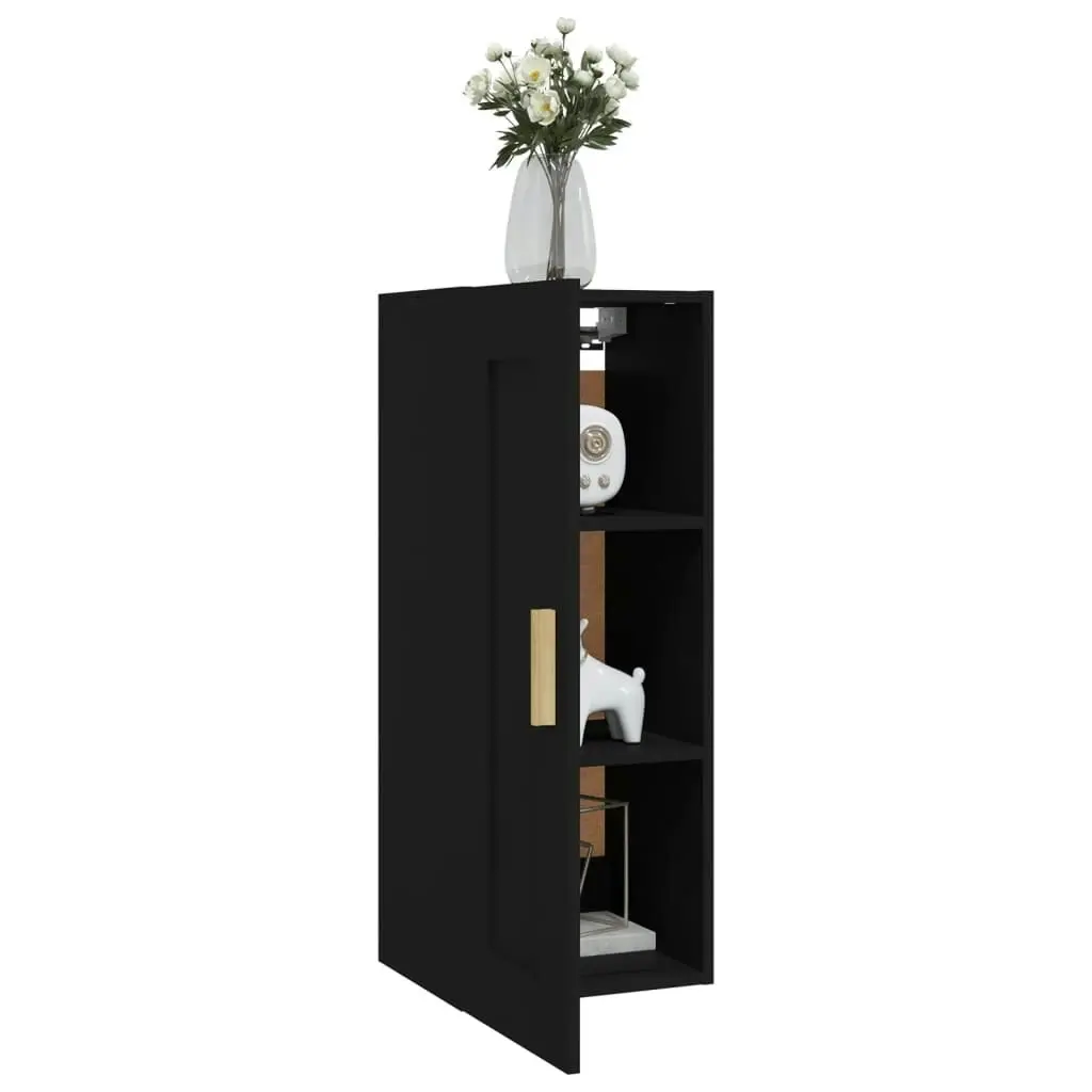 Wall Cabinet Black 35x34x90 cm Engineered Wood 812466