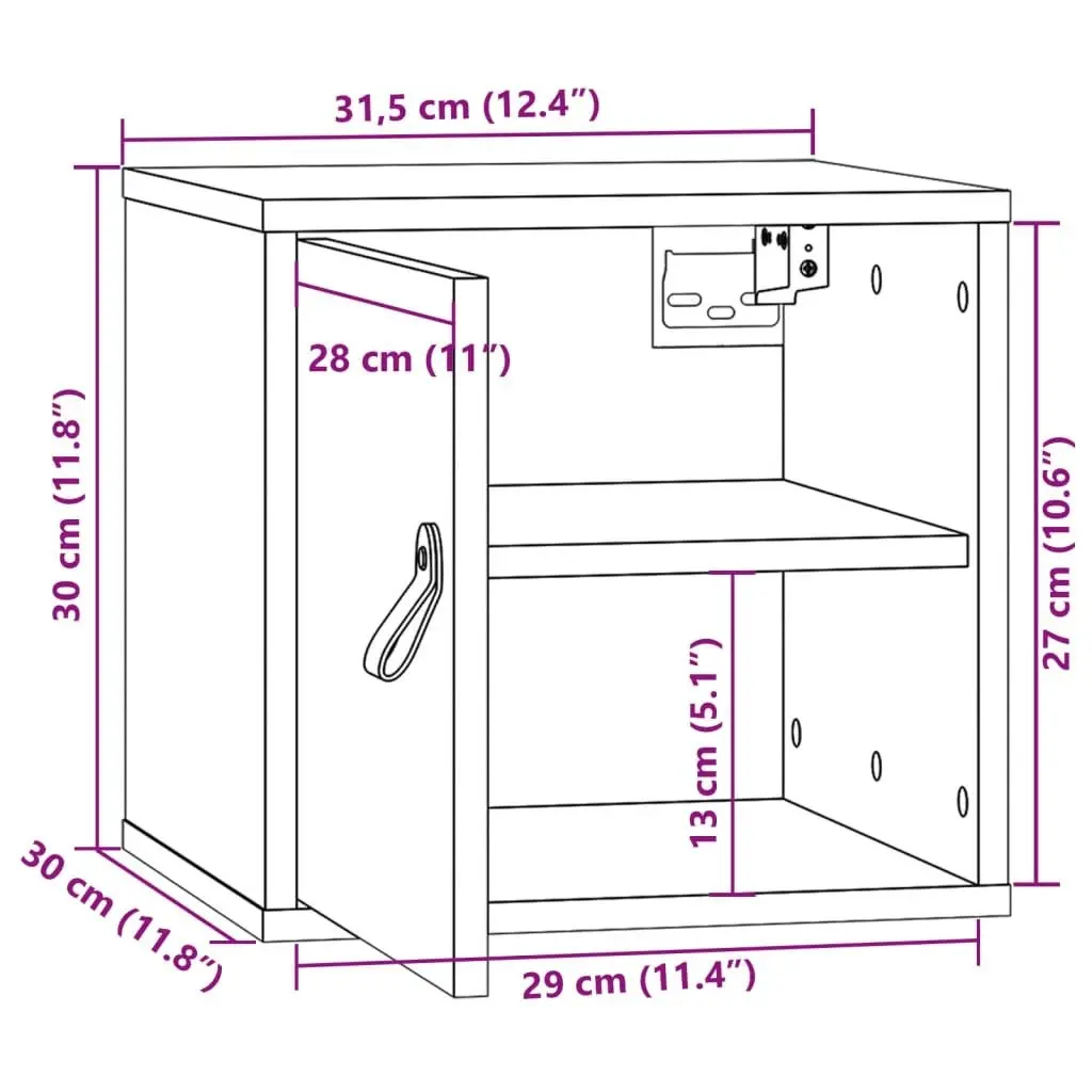 Wall Cabinets 2 pcs 31.5x30x30 cm Solid Wood Pine 818356