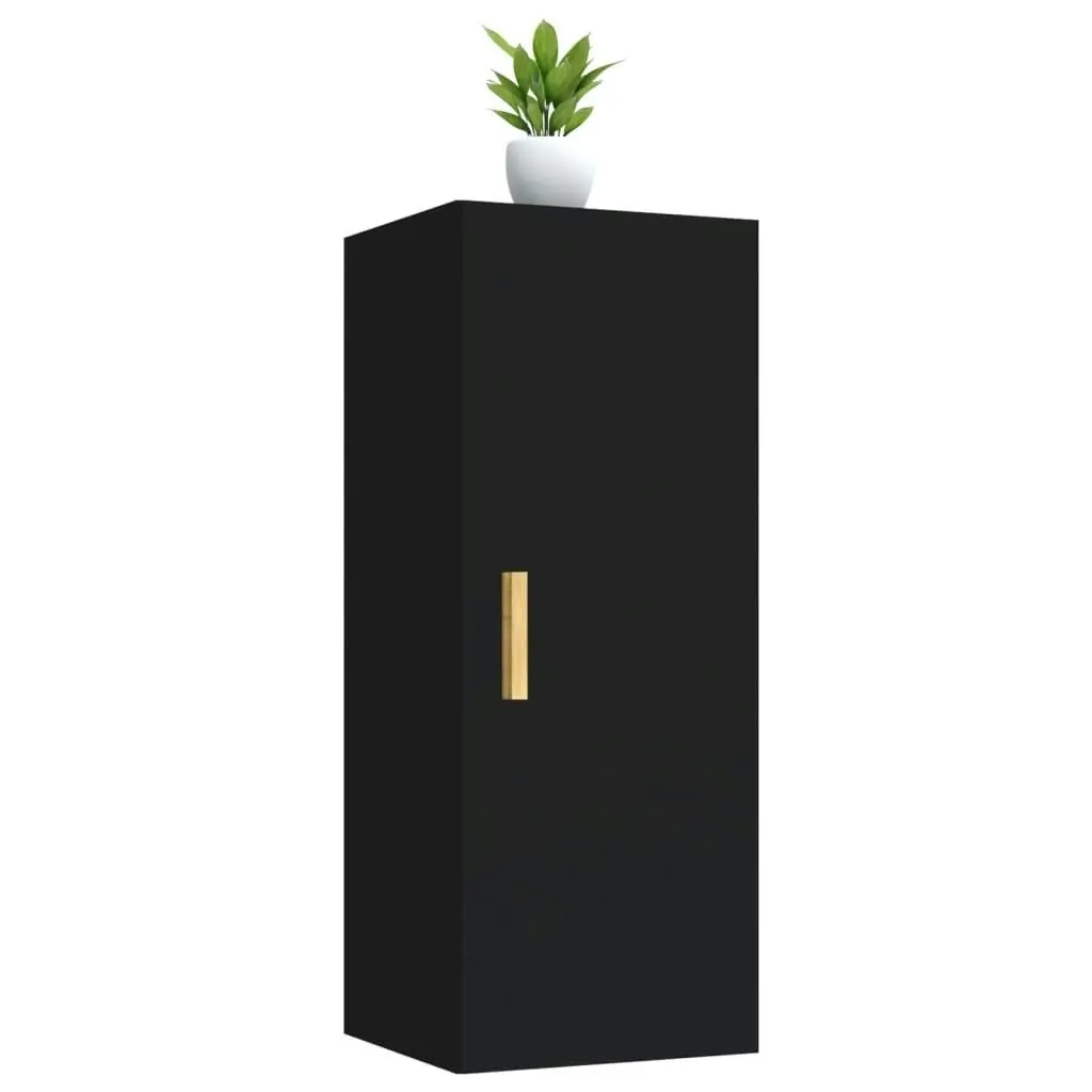 Wall Cabinet Black 34.5x34x90 cm Engineered Wood 812430