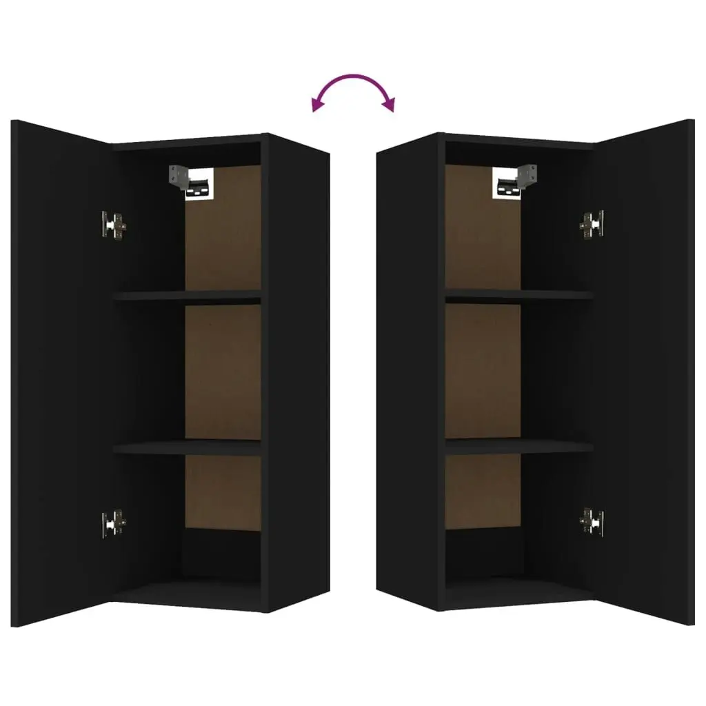 Wall Cabinet Black 34.5x34x90 cm Engineered Wood 812430