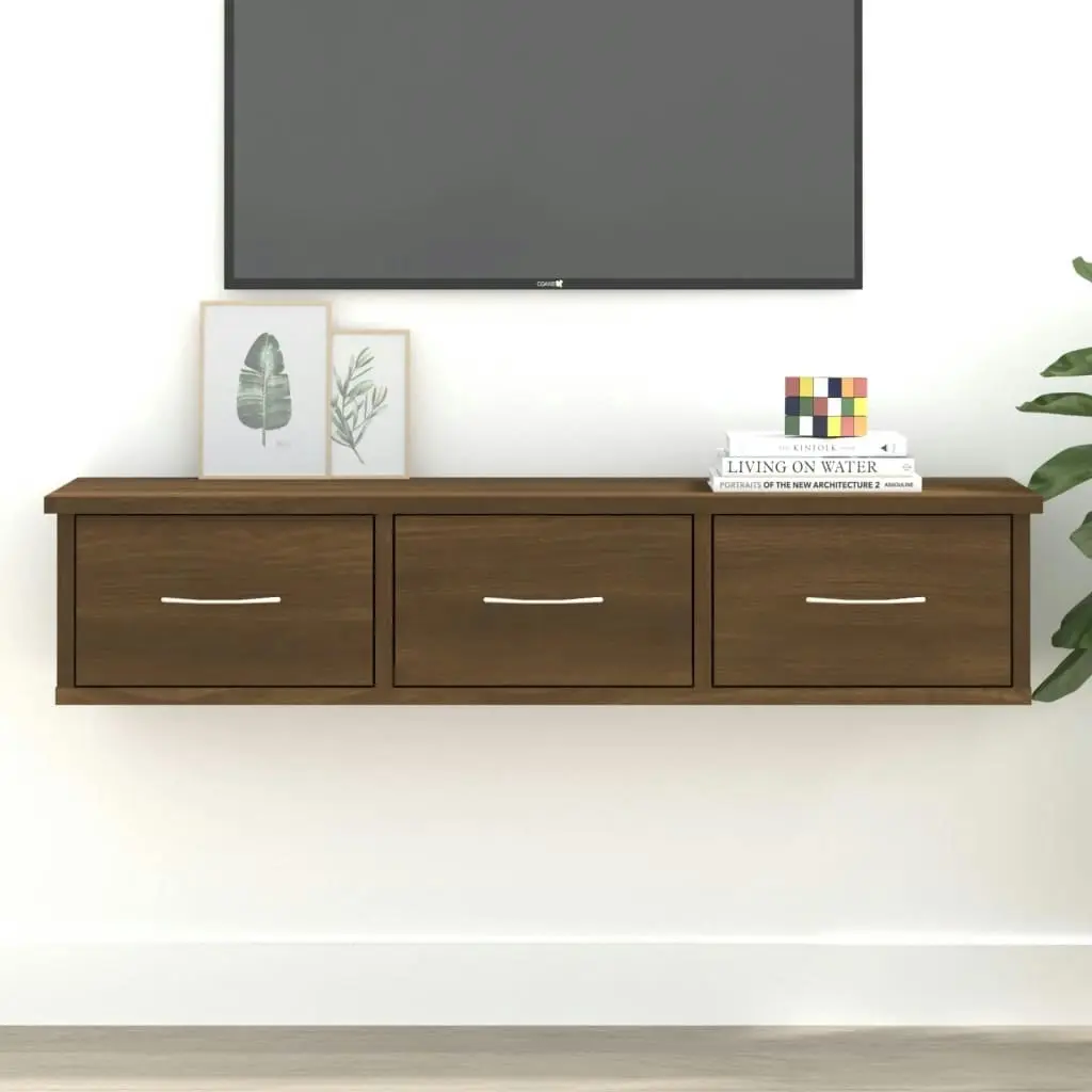 Wall Cabinet Brown Oak 88x26x18.5 cm Engineered Wood 815083