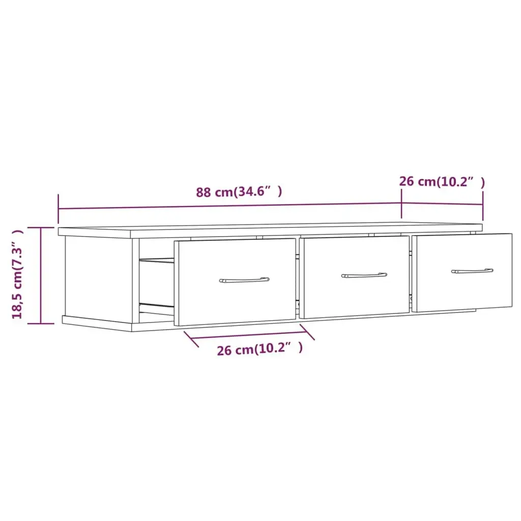 Wall Cabinet Brown Oak 88x26x18.5 cm Engineered Wood 815083