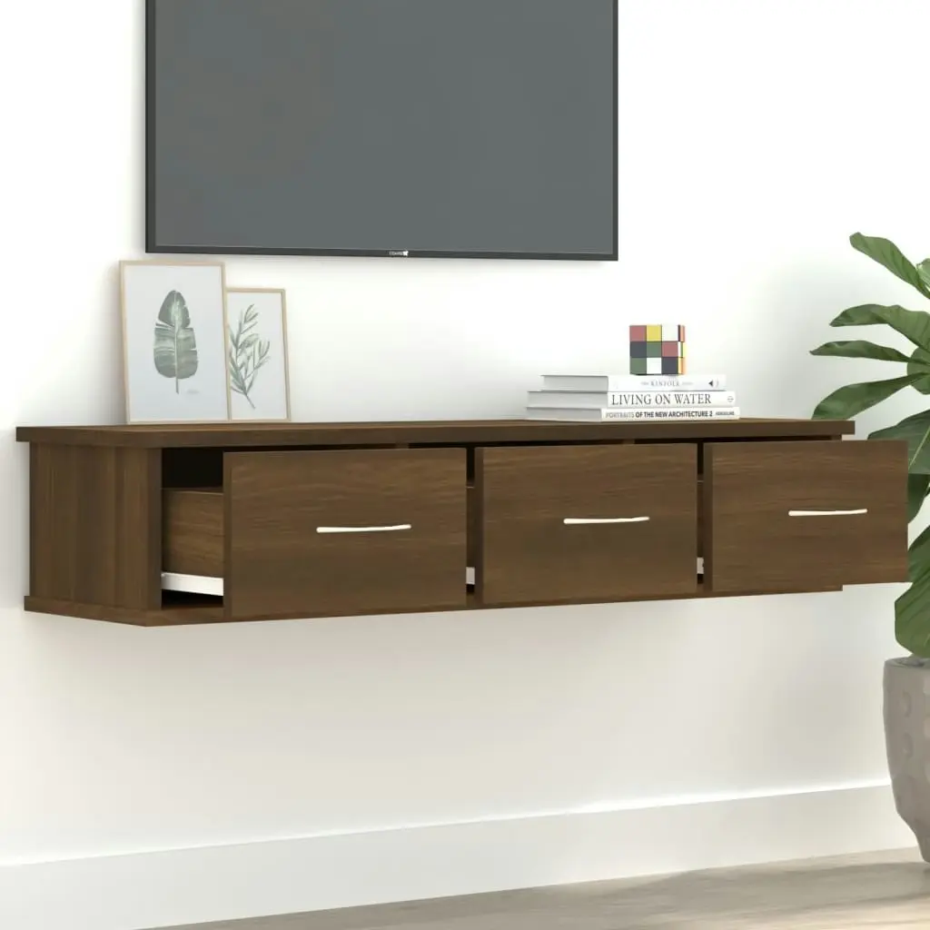 Wall Cabinet Brown Oak 88x26x18.5 cm Engineered Wood 815083