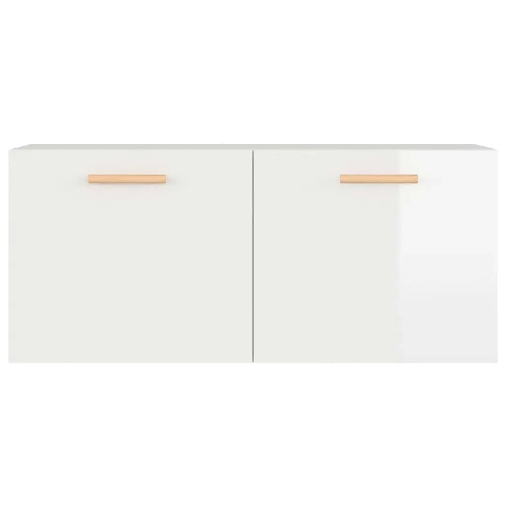 Wall Cabinet High Gloss White 80x35x36.5 cm Engineered Wood 812930