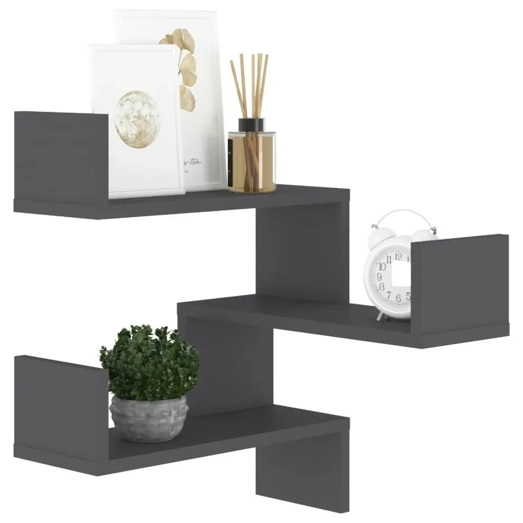 Wall Corner Shelf Grey 40x40x50 cm Engineered Wood 807227