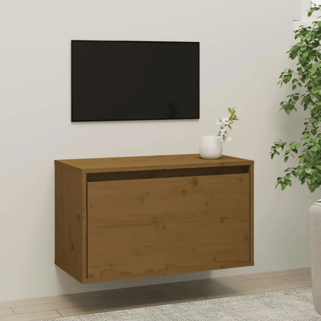 Wall Cabinet Honey Brown 60x30x35 cm Solid Wood Pine 813451