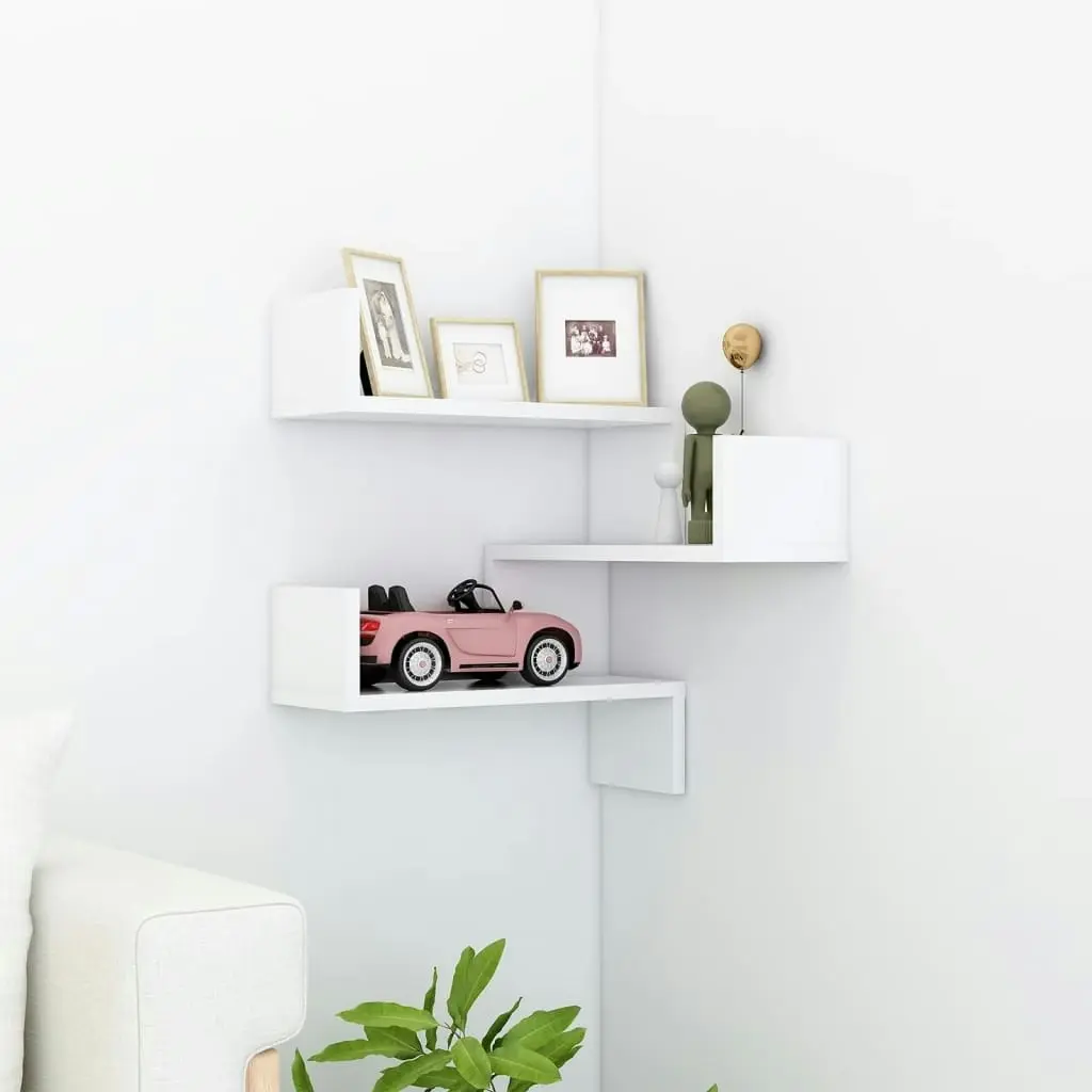 Wall Corner Shelf White 40x40x50 cm Engineered Wood 807223