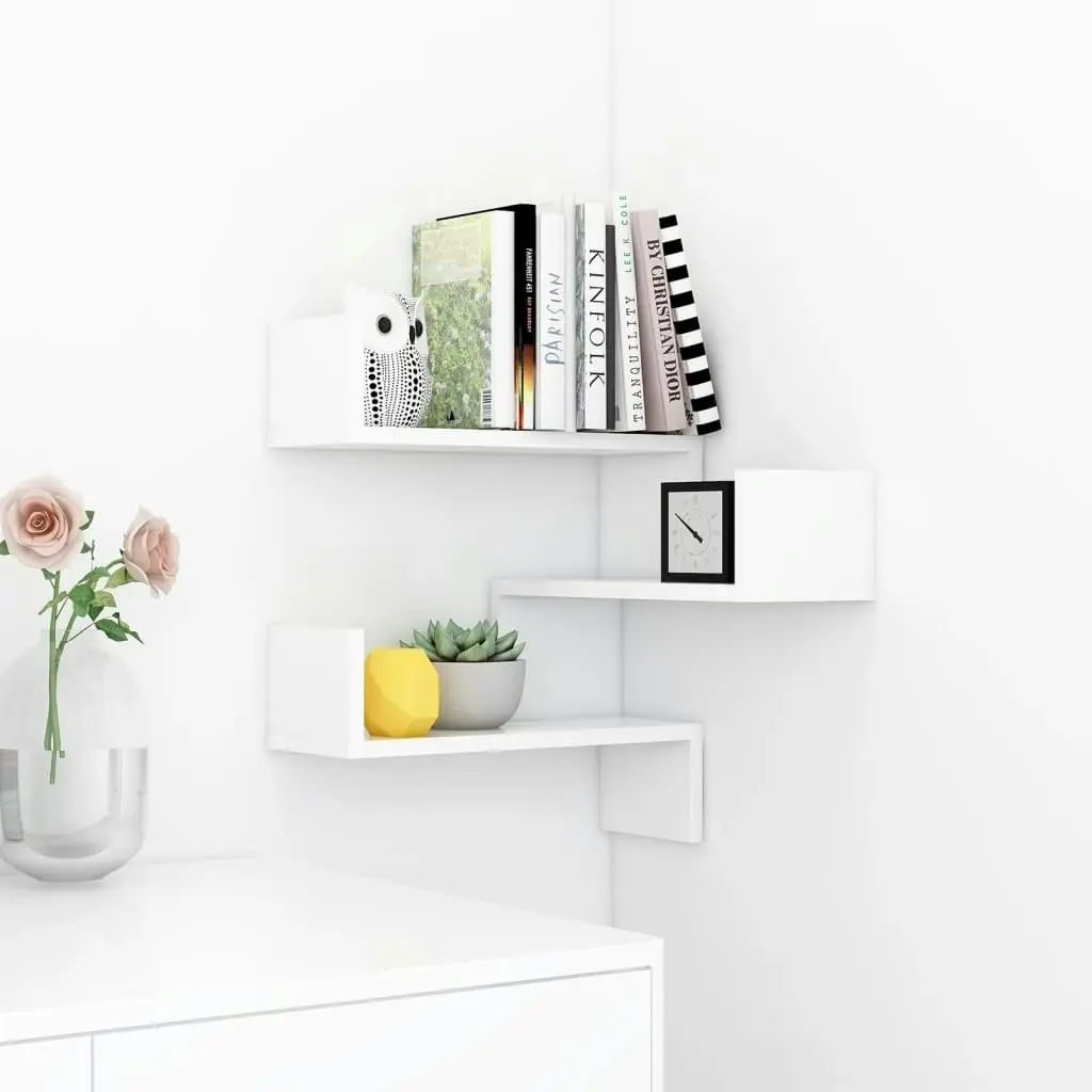 Wall Corner Shelf White 40x40x50 cm Engineered Wood 807223