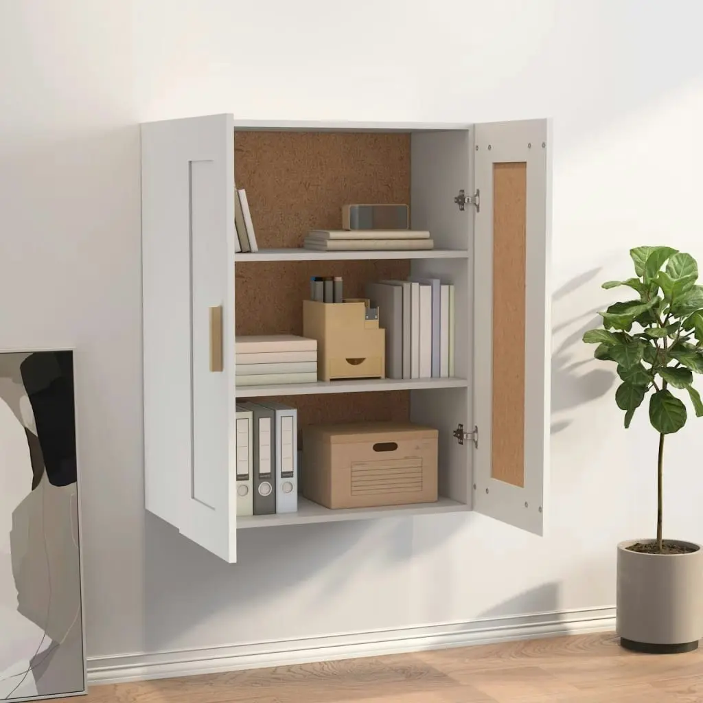 Wall Cabinet White 69.5x32.5x90 cm Engineered Wood 812294