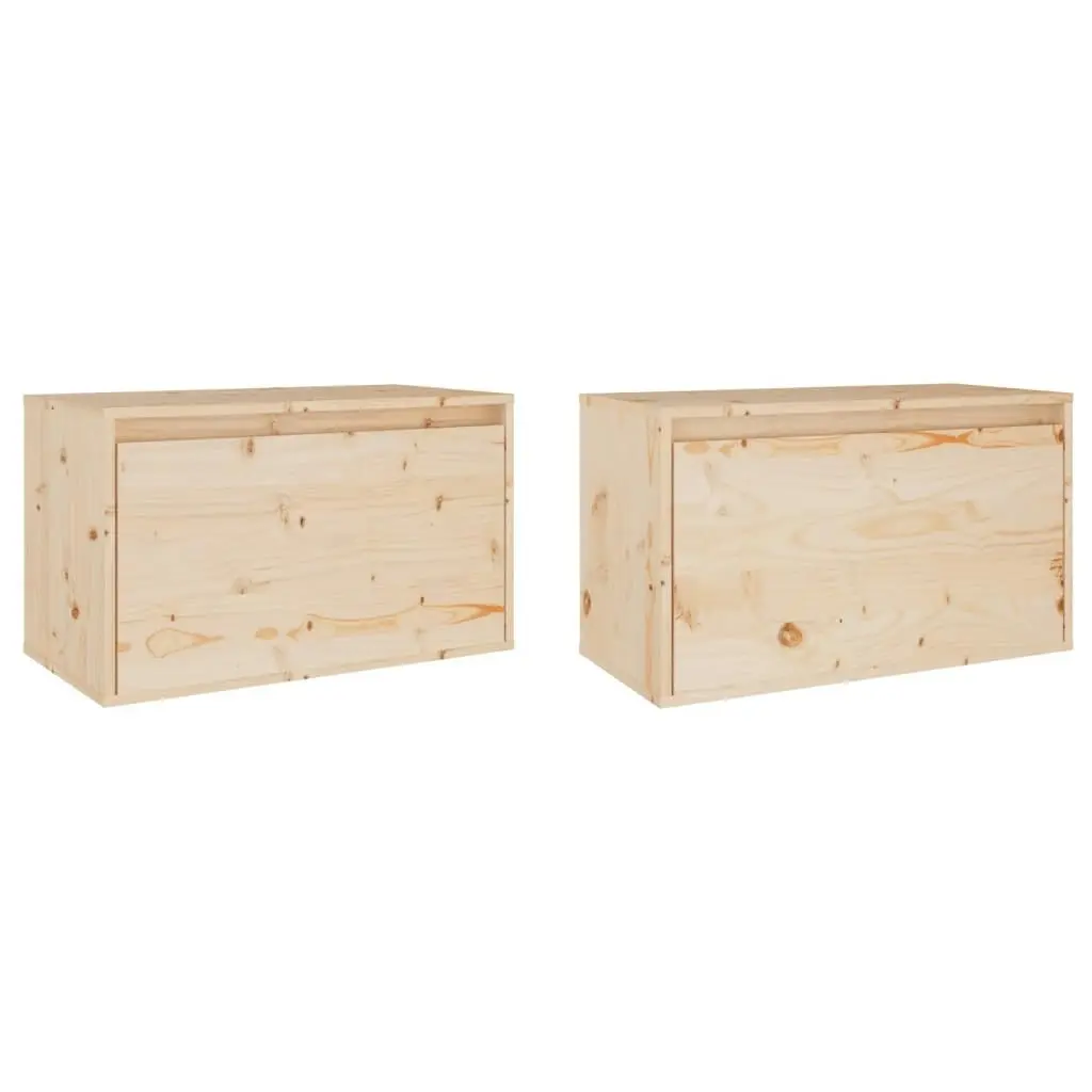 Wall Cabinets 2 pcs 60x30x35 cm Solid Wood Pine 813446