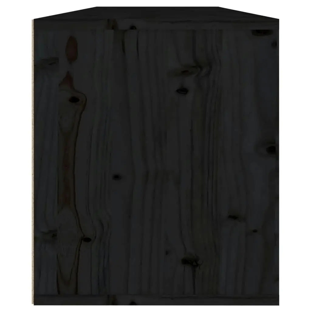 Wall Cabinets 2 pcs Black 60x30x35 cm Solid Wood Pine 813454