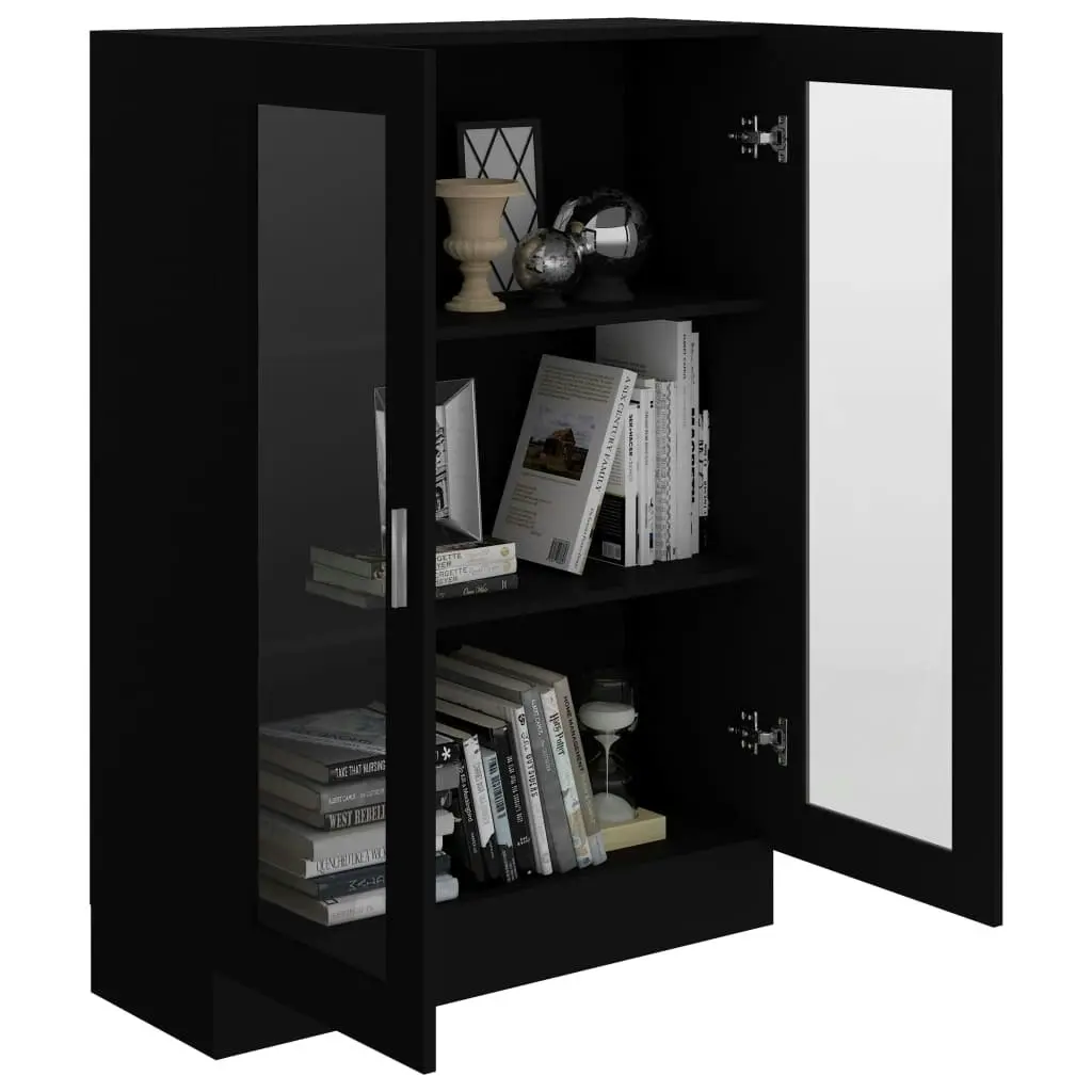 Vitrine Cabinet Black 82.5x30.5x115 cm Engineered Wood 802751