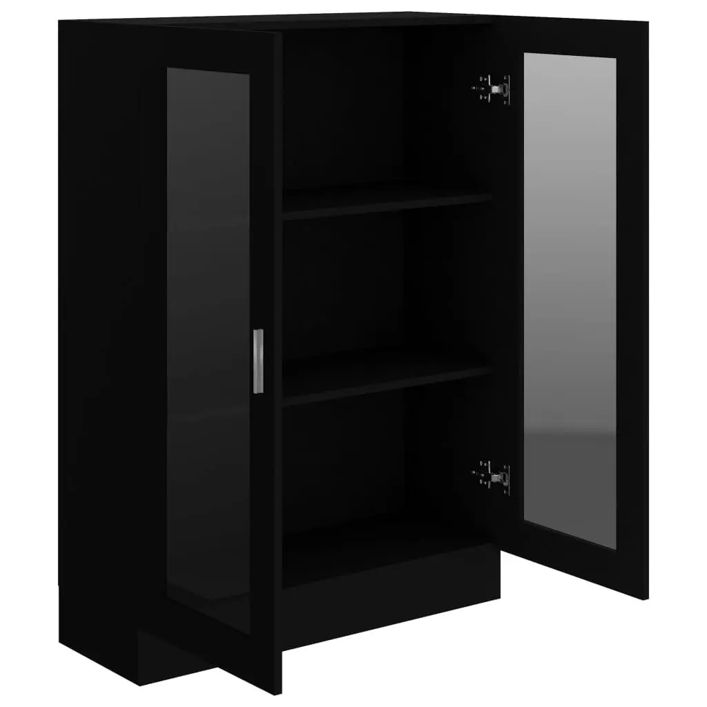 Vitrine Cabinet Black 82.5x30.5x115 cm Engineered Wood 802751