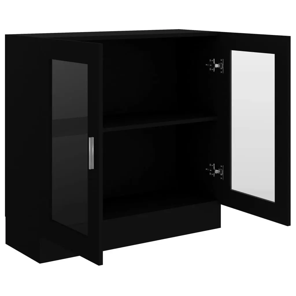 Vitrine Cabinet Black 82.5x30.5x80 cm Engineered Wood 802742