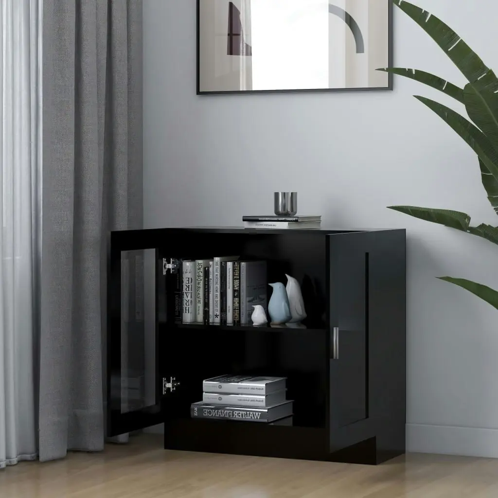 Vitrine Cabinet Black 82.5x30.5x80 cm Engineered Wood 802742