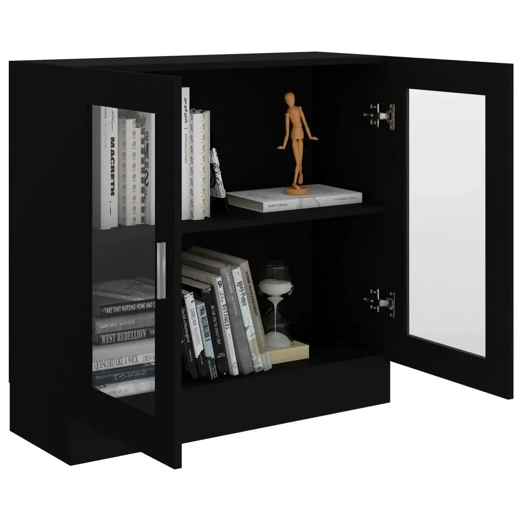 Vitrine Cabinet Black 82.5x30.5x80 cm Engineered Wood 802742