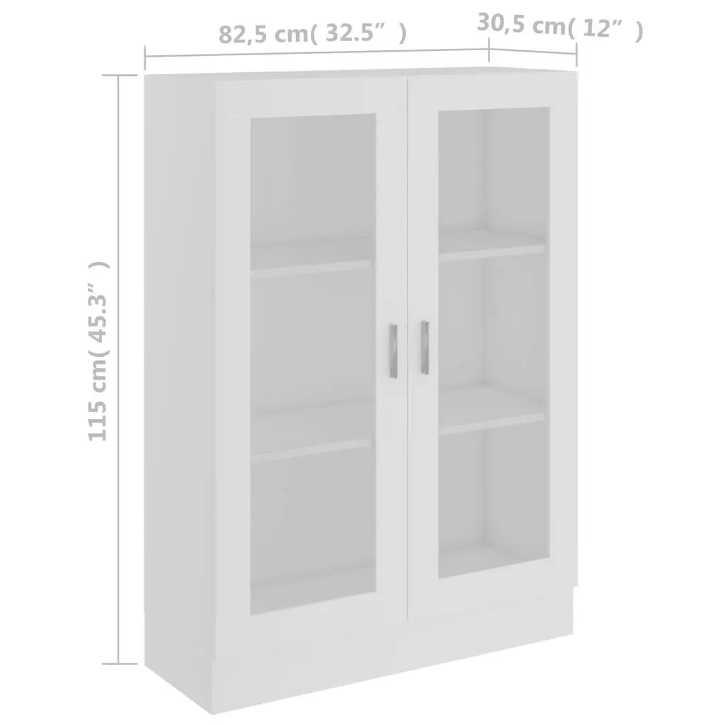 Vitrine Cabinet White 82.5x30.5x115 cm Engineered Wood 802750