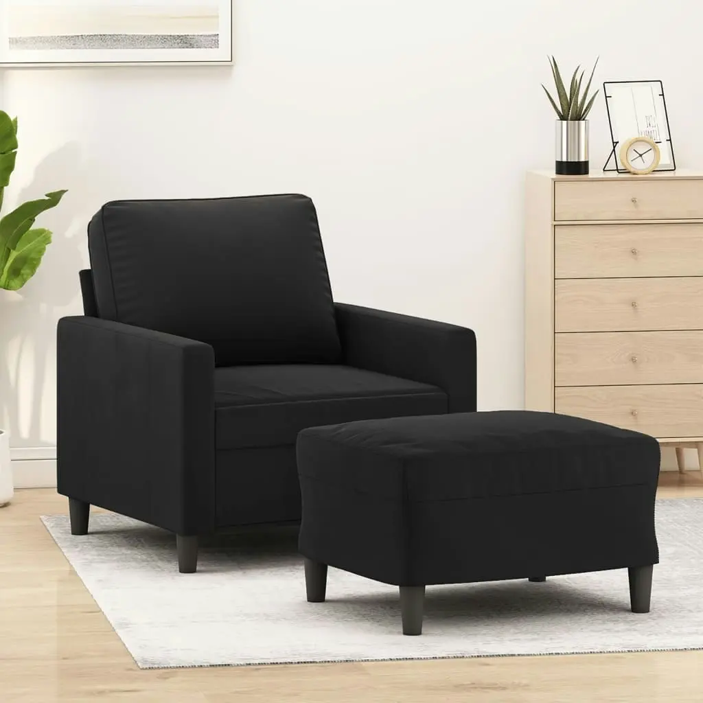 Sofa Chair with Footstool Black 60 cm Velvet 3201050